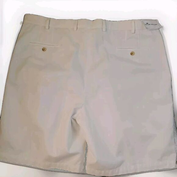 Peter Millar Winston Washed Pima Cotton Twill Shorts Men 42 Stone NWT MC00B31 - Picture 2 of 12